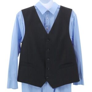 Pronto Uomo Platinum Black Wool Vest Mens Size 2X Formal Dress Vest